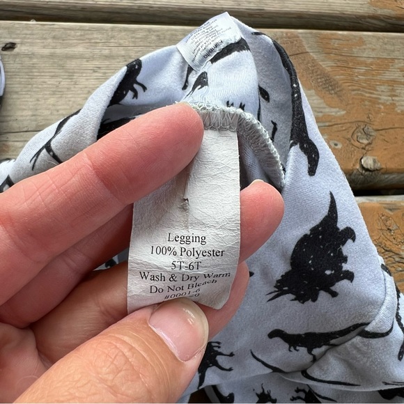 Bumblito Leggings & Matching Black & White Dinosaur Hoodie - Size 5/6 - Picture 6 of 7